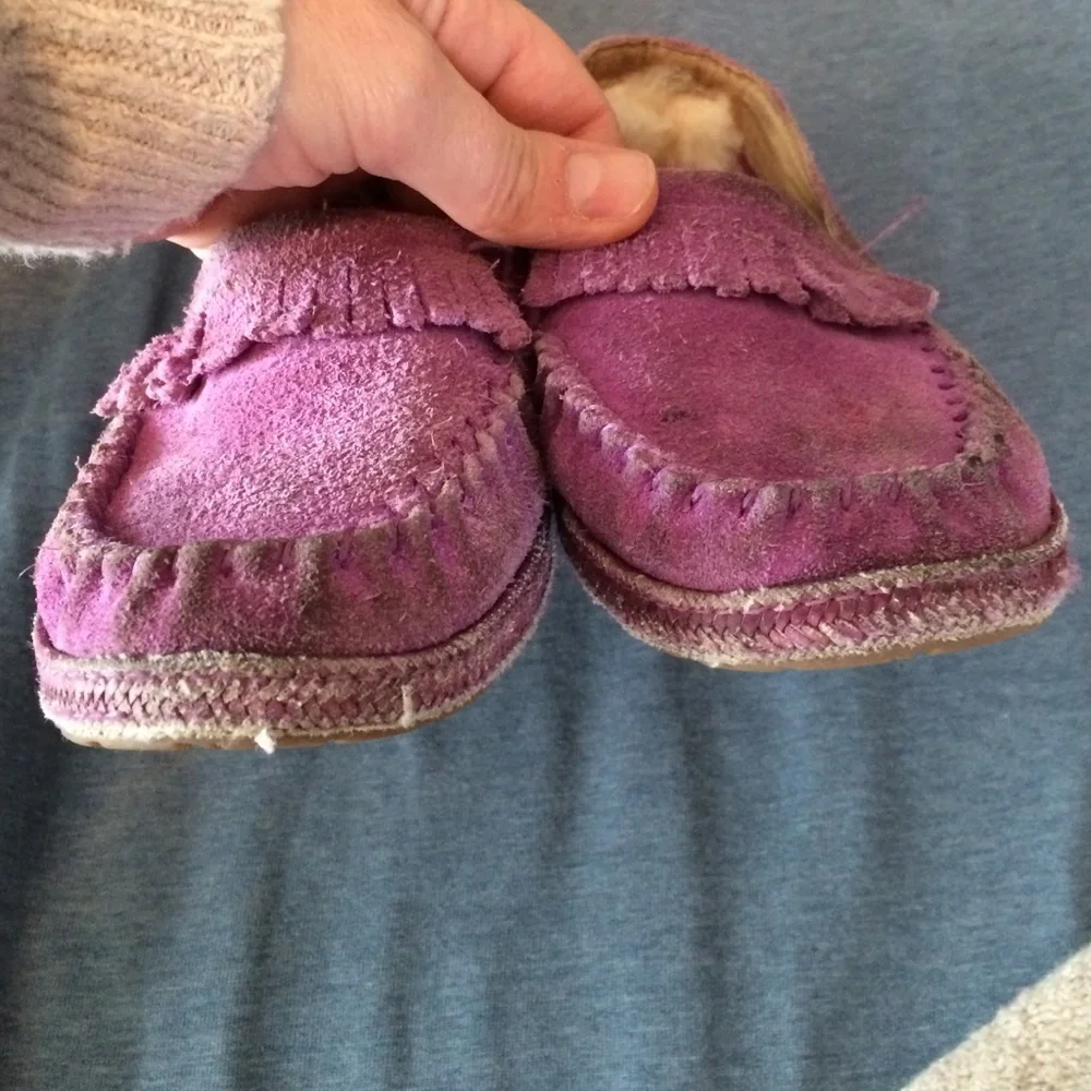 Purple UGG moccasin girls 13